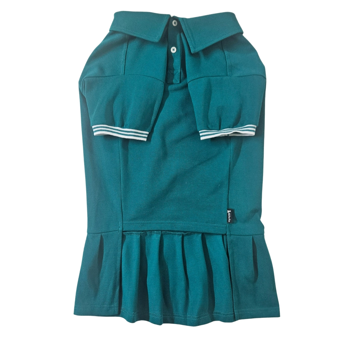 Polo T-Shirt with Skirt (Female Dogs) - Teal Green