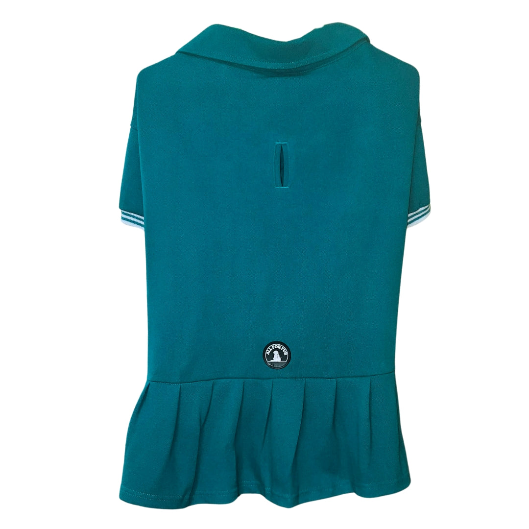 Polo T-Shirt with Skirt (Female Dogs) - Teal Green