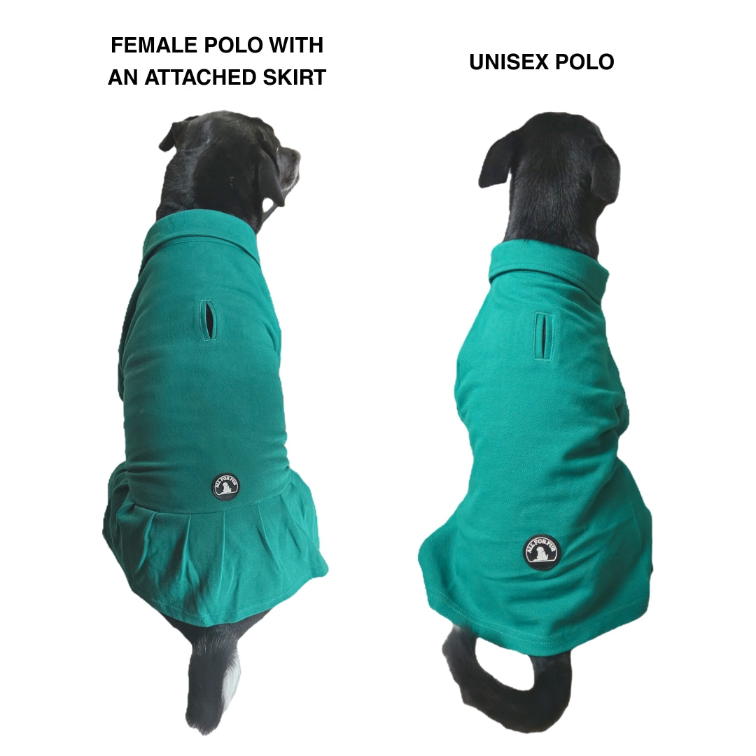 Polo T-Shirt with Skirt (Female Dogs) - Teal Green
