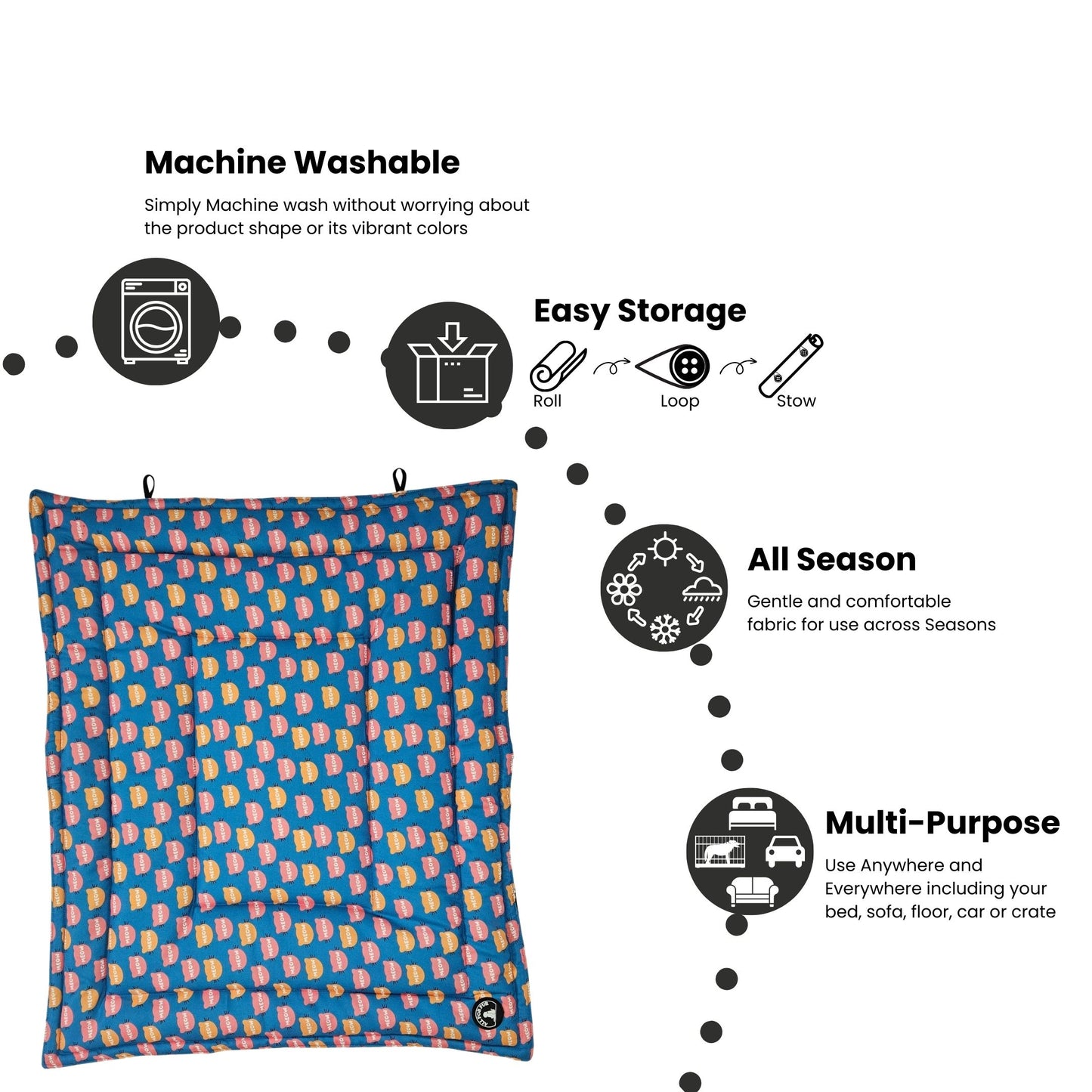 Meow /Cat Print Pet Mat