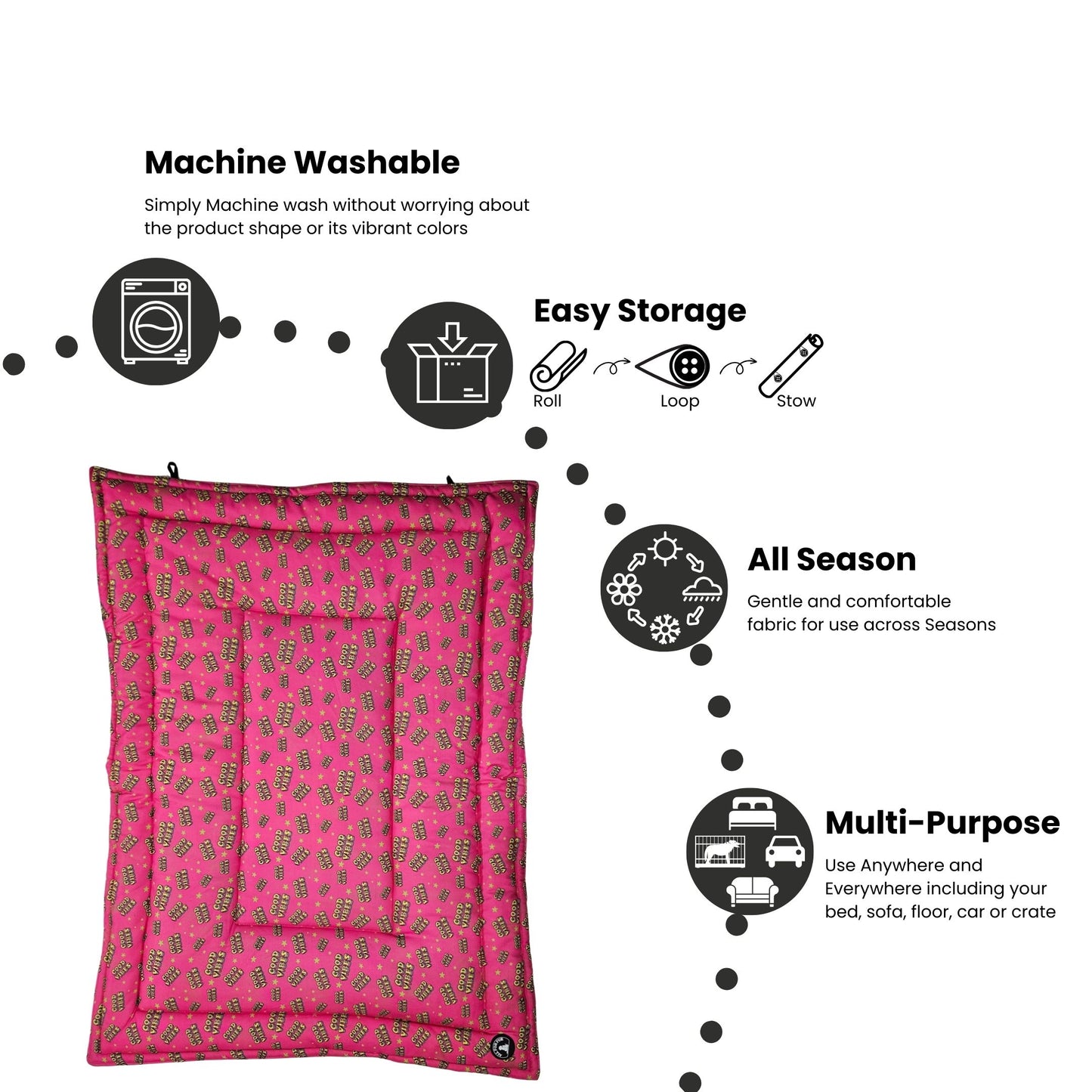 Good Vibes /Dog Print Pet Mat