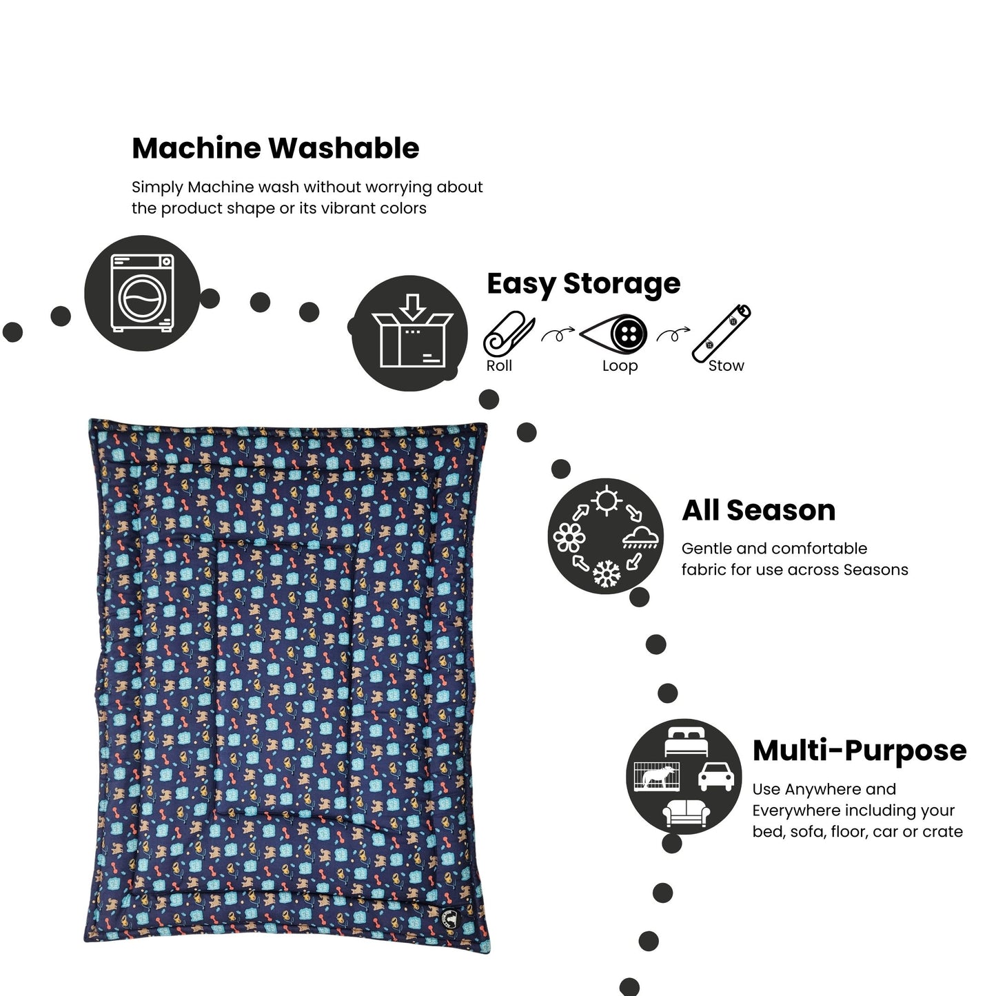 Let's Play /Dog Print Pet Mat