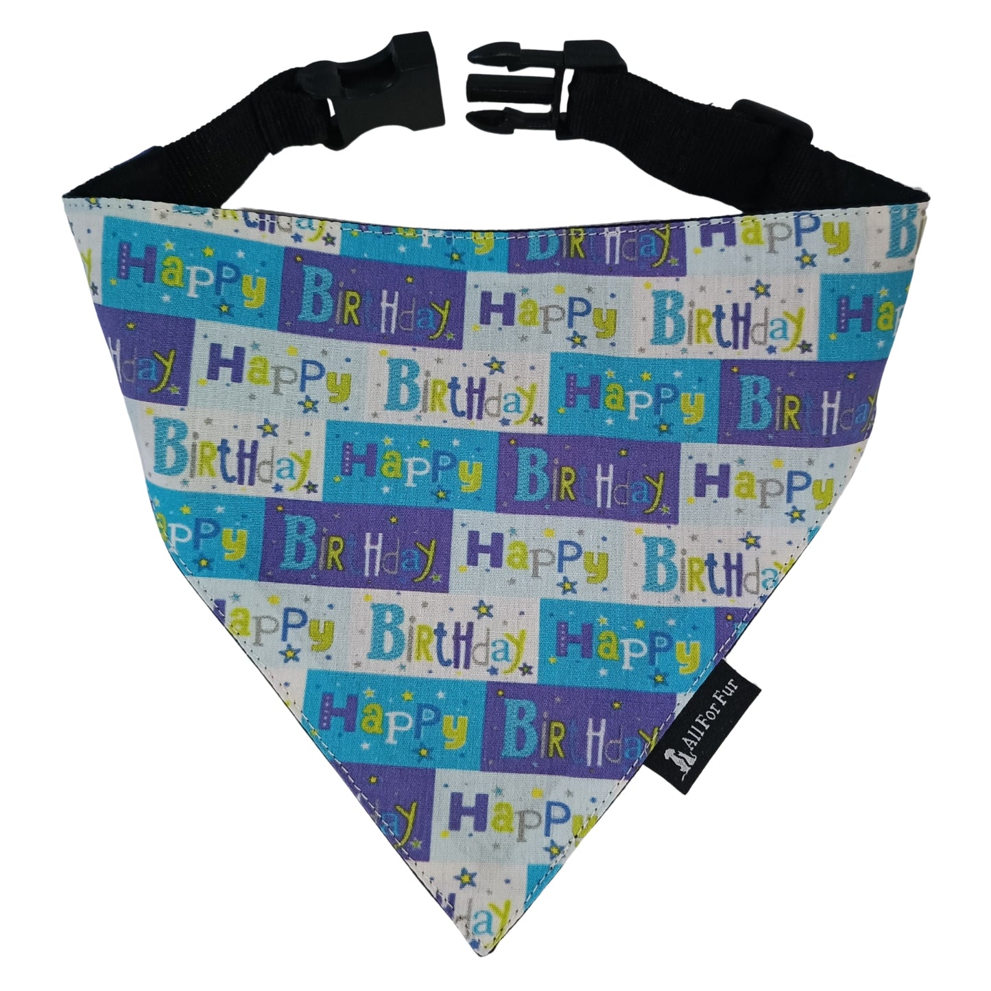 Birthday Blue Bandana | Snap-Buckle Closure
