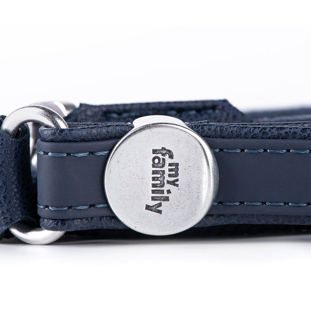 MyFamily Bilbao Dog Leash in Fine Crafted Blue Leatherette and Rope