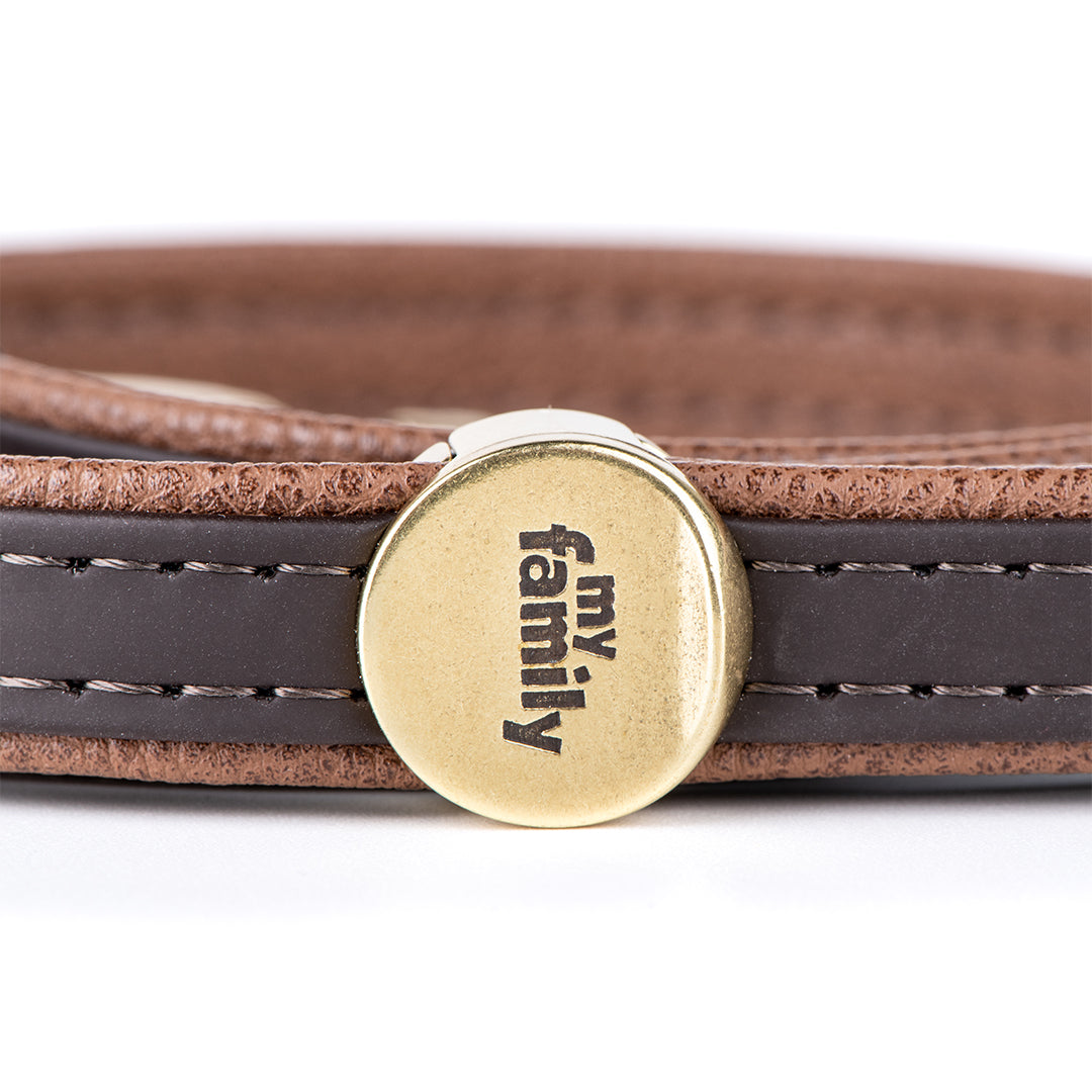 MyFamily Bilbao Dog Leash in Fine Crafted Brown Leatherette
