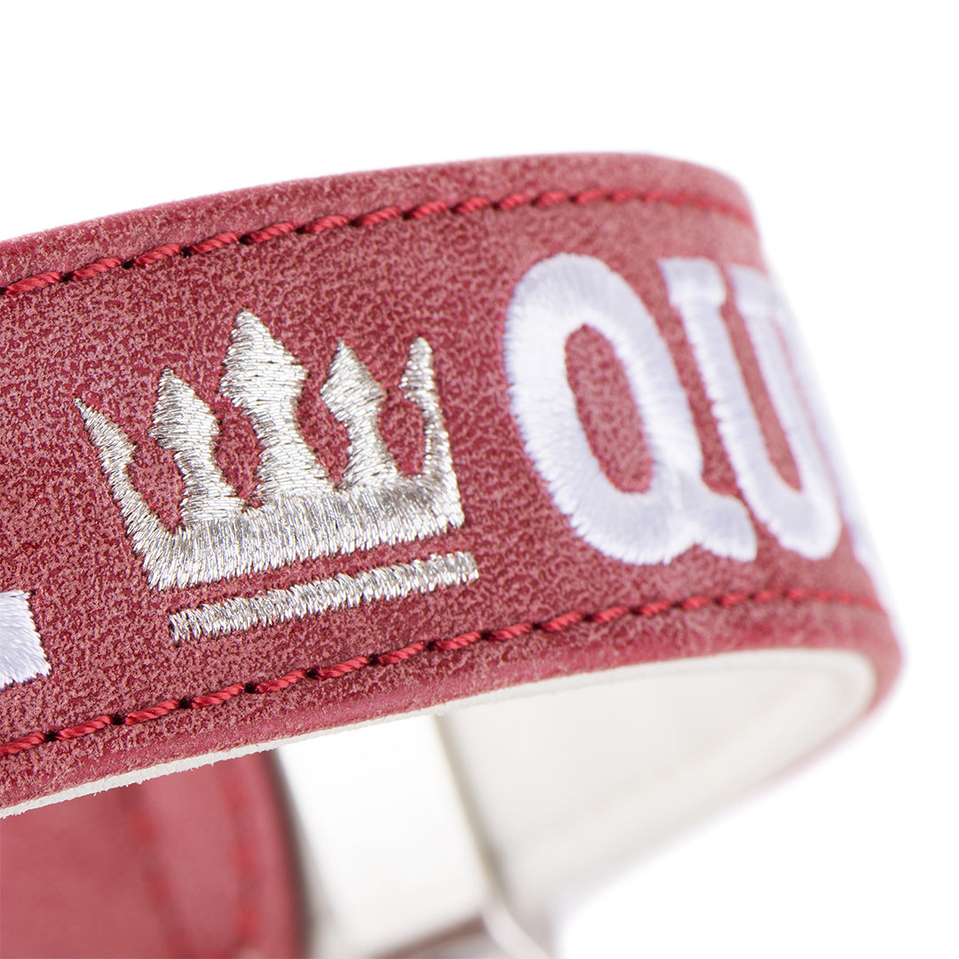 MyFamily Royal Dog Collar in Fine Crafted Bordeaux Leatherette