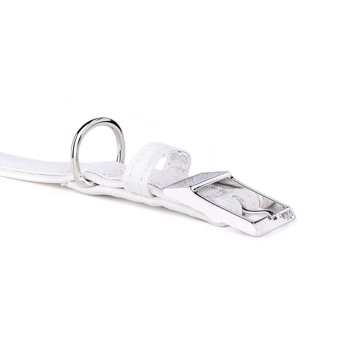 MyFamily Saint Tropez Dog Collar in Fine Crafted White Leatherette