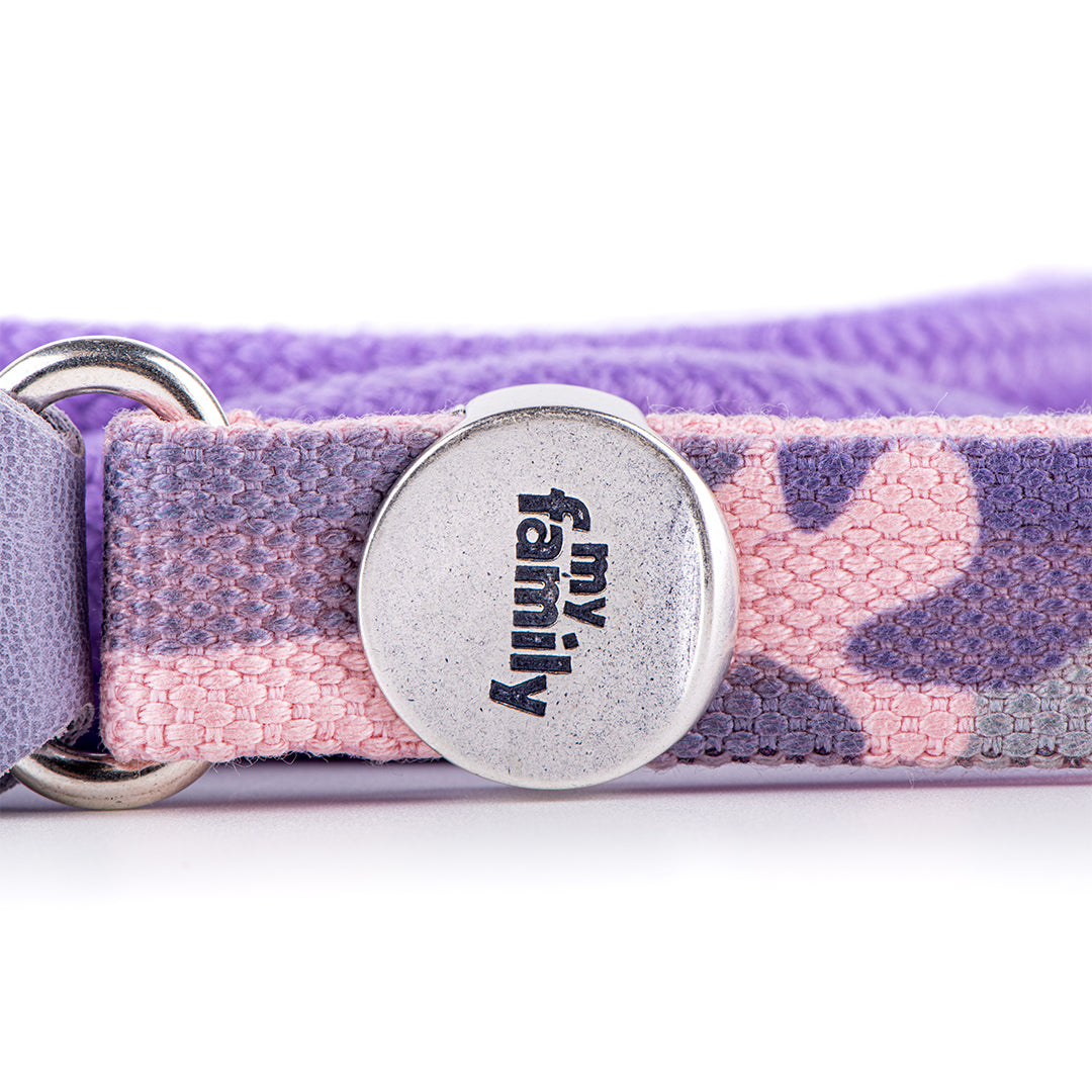 MyFamily West Point Dog Leash in Pink Camouflage Mixed Cotton and Rope