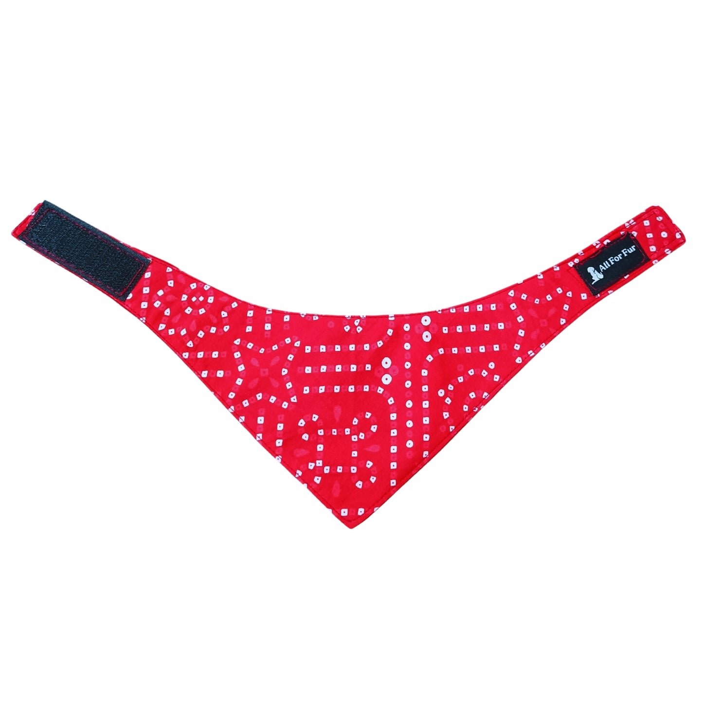 Red Ethnic Bandhani | Velcro Cat & Puppy Bandana