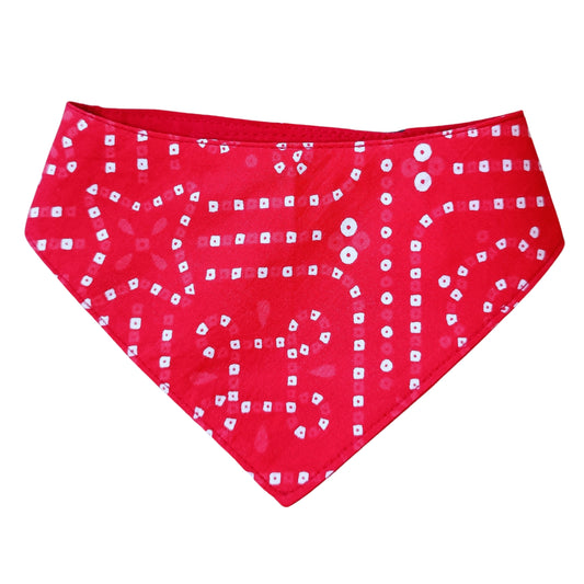 Red Ethnic Bandhani | Velcro Cat & Puppy Bandana