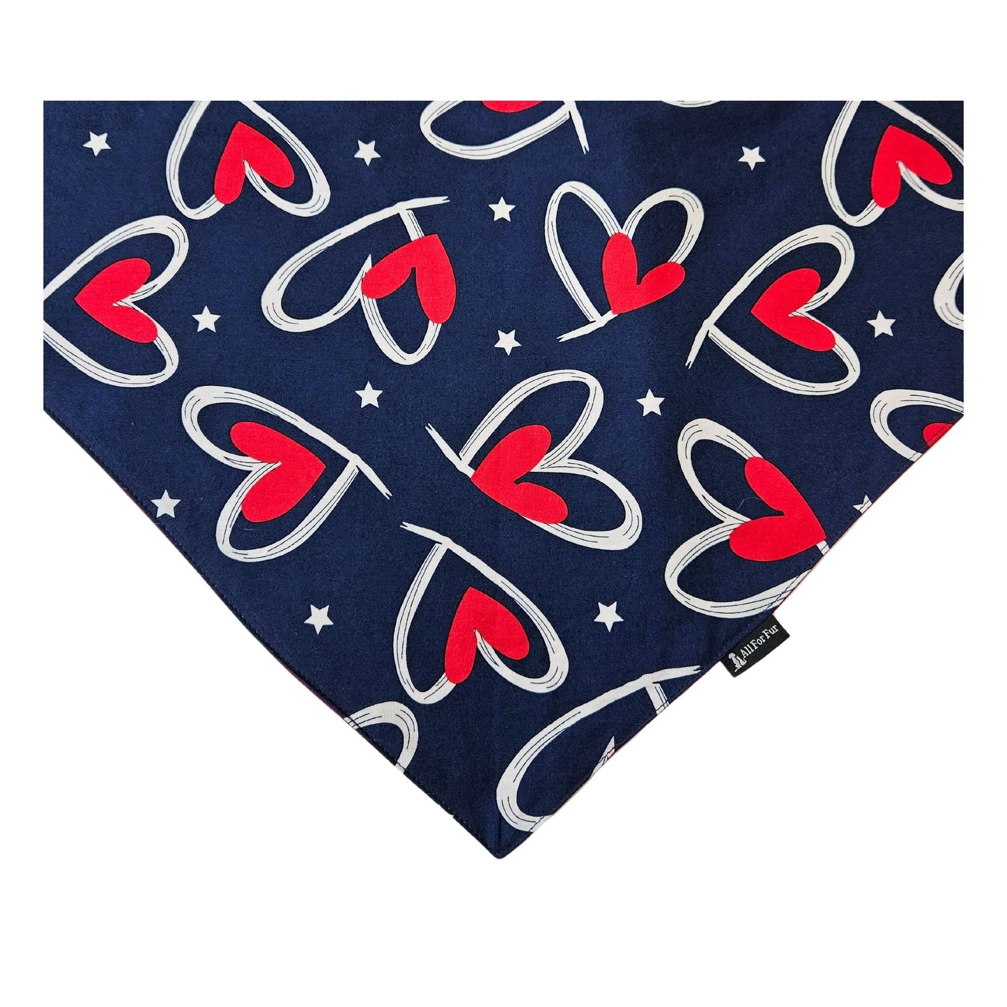 Blue & Red Hearts | Knot & Tie Bandana