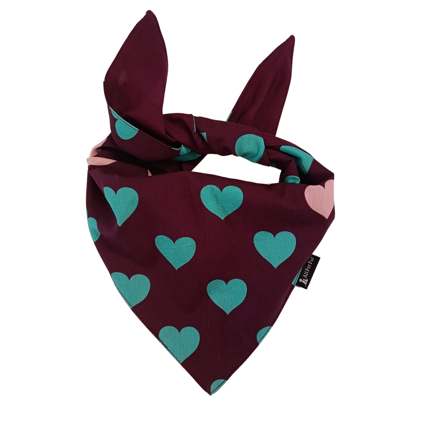 Mauve Hearts | Knot & Tie Bandana