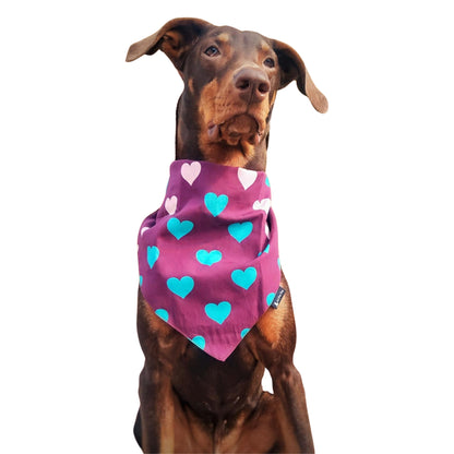 Mauve Hearts | Knot & Tie Bandana