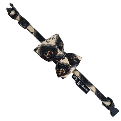 Money Mafia Print Cat & Puppy Bow Tie | Snap-Buckle Closure | D-Ring Attachment