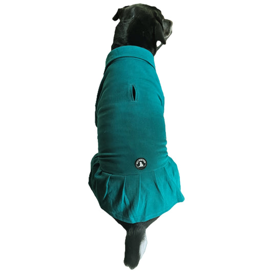 Polo T-Shirt with Skirt (Female Dogs) - Teal Green