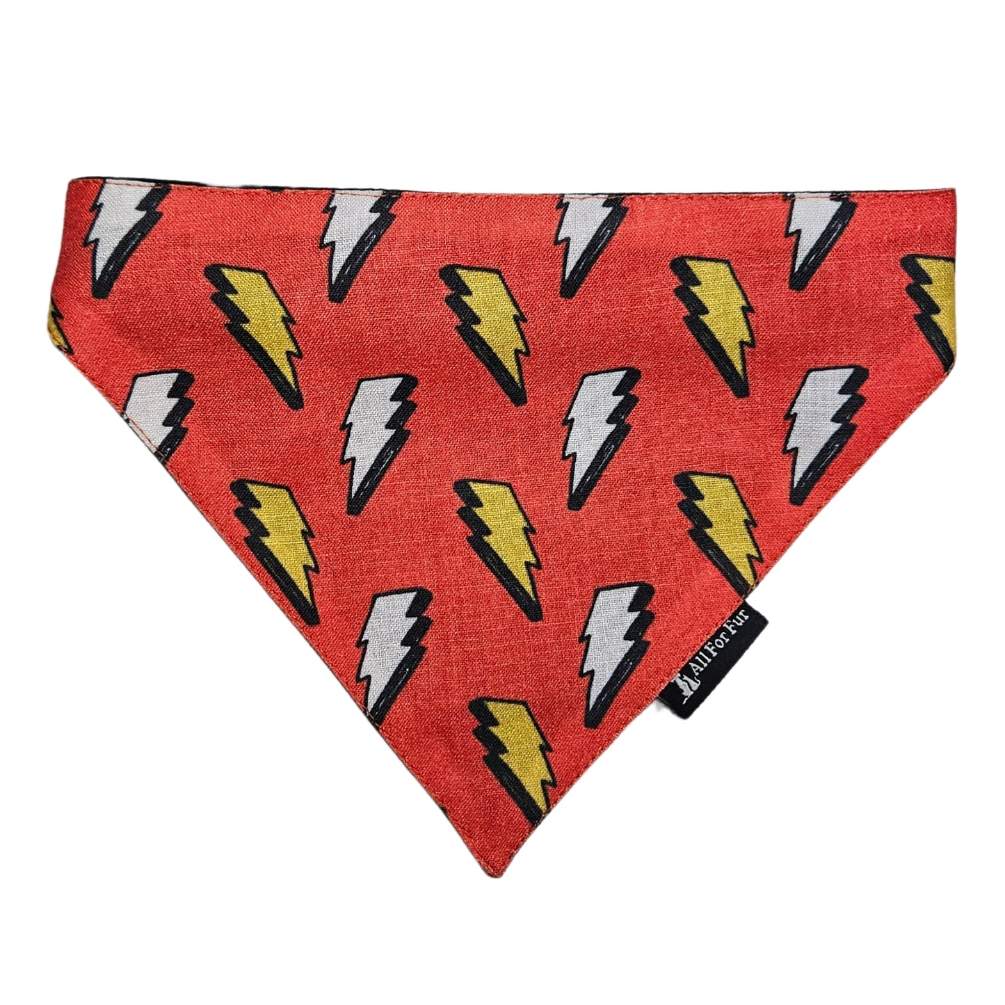 Red Lightening Bandana | Snap-Buckle Closure | D-Ring Attachment