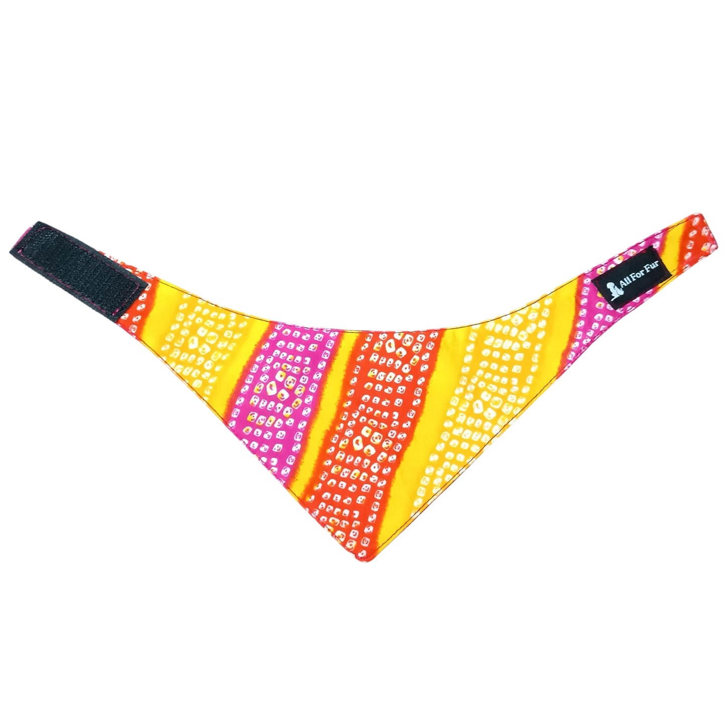 Orange & Pink Bandhani | Velcro Cat & Puppy Bandana