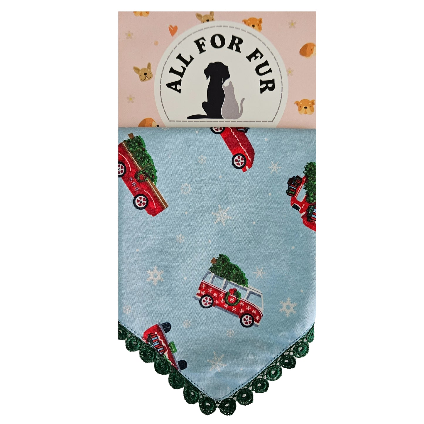 Blue Christmas Cars | Knot & Tie Bandana