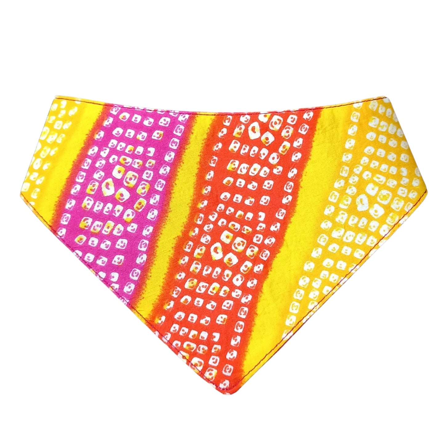 Orange & Pink Bandhani | Velcro Cat & Puppy Bandana