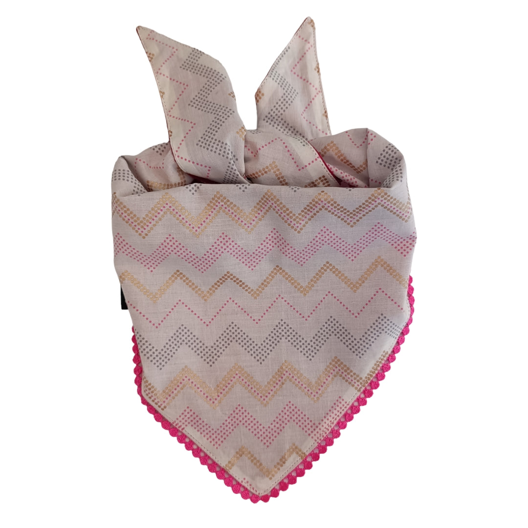 Pink & White Ethnic | Knot & Tie Bandana