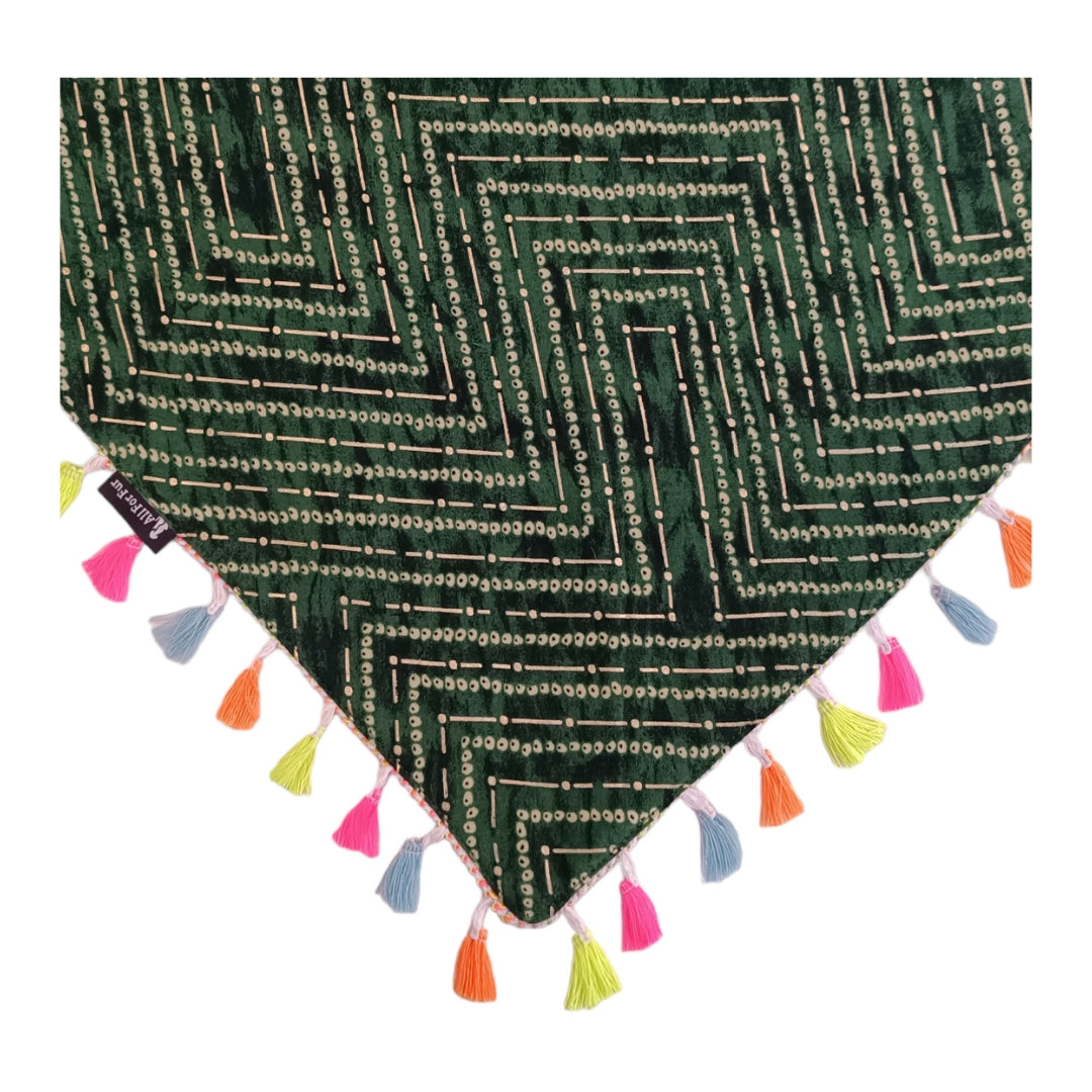 Green Bandhani | Knot & Tie Bandana