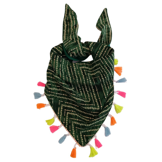 Green Bandhani | Knot & Tie Bandana