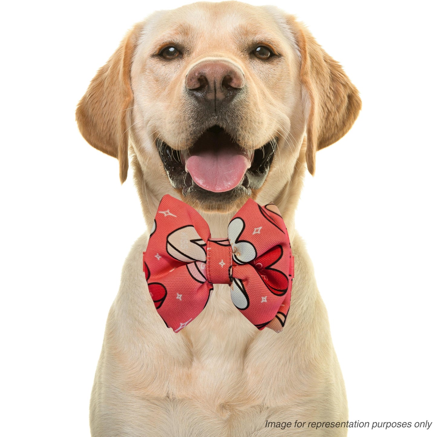 Pink Hearts Bow Tie | Snap-Buckle Closure | D-Ring Attachment