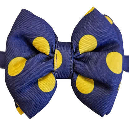 Purple Polka Bow Tie | Snap-Buckle Closure | D-Ring Attachment