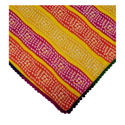 Yellow & Red Bandhani | Knot & Tie Bandana