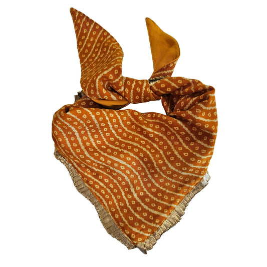 Mustard Bandhani | Knot & Tie Bandana