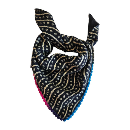 Navy Blue Bandhani | Knot & Tie Bandana