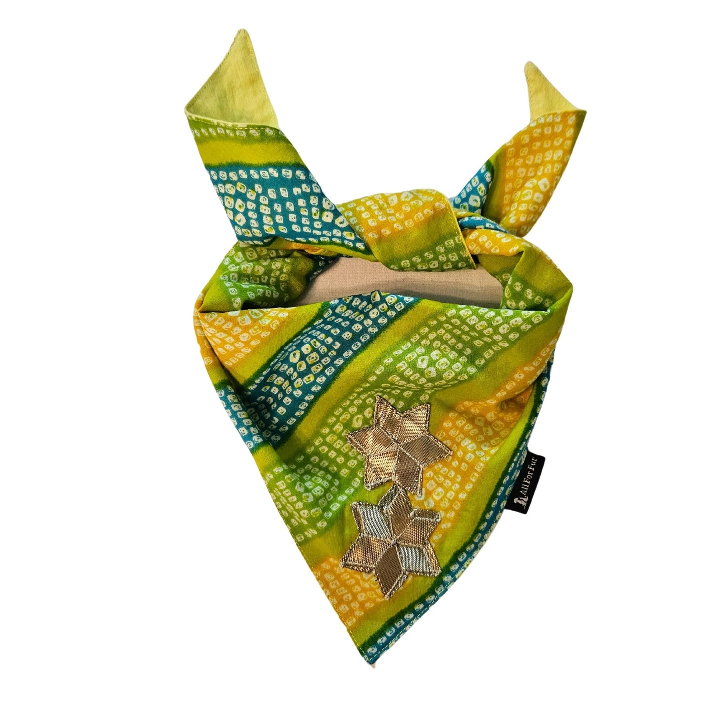 Neon Green Bandhani | Knot & Tie Bandana