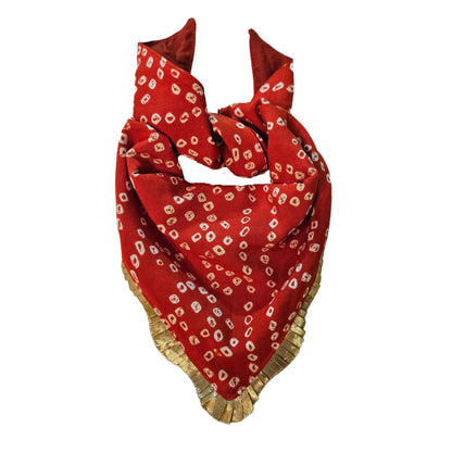 Rust Bandhani | Knot & Tie Bandana