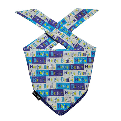 Blue Happy Birthday | Knot & Tie Bandana