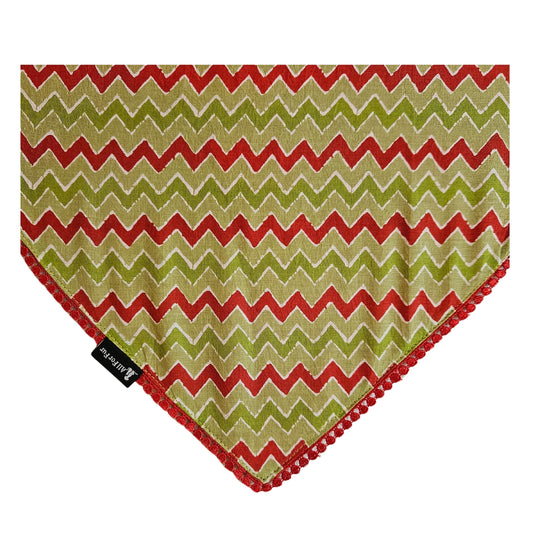 Red & Green Ethnic | Knot & Tie Bandana