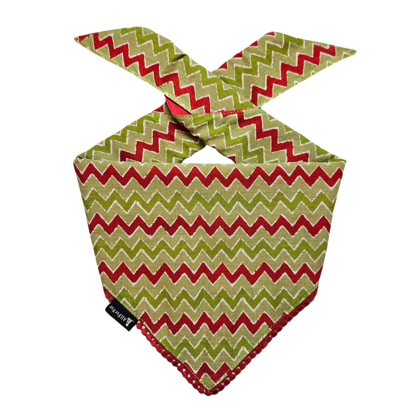 Red & Green Ethnic | Knot & Tie Bandana