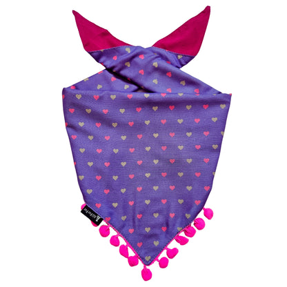 Neon Purple Heart | Knot & Tie Bandana