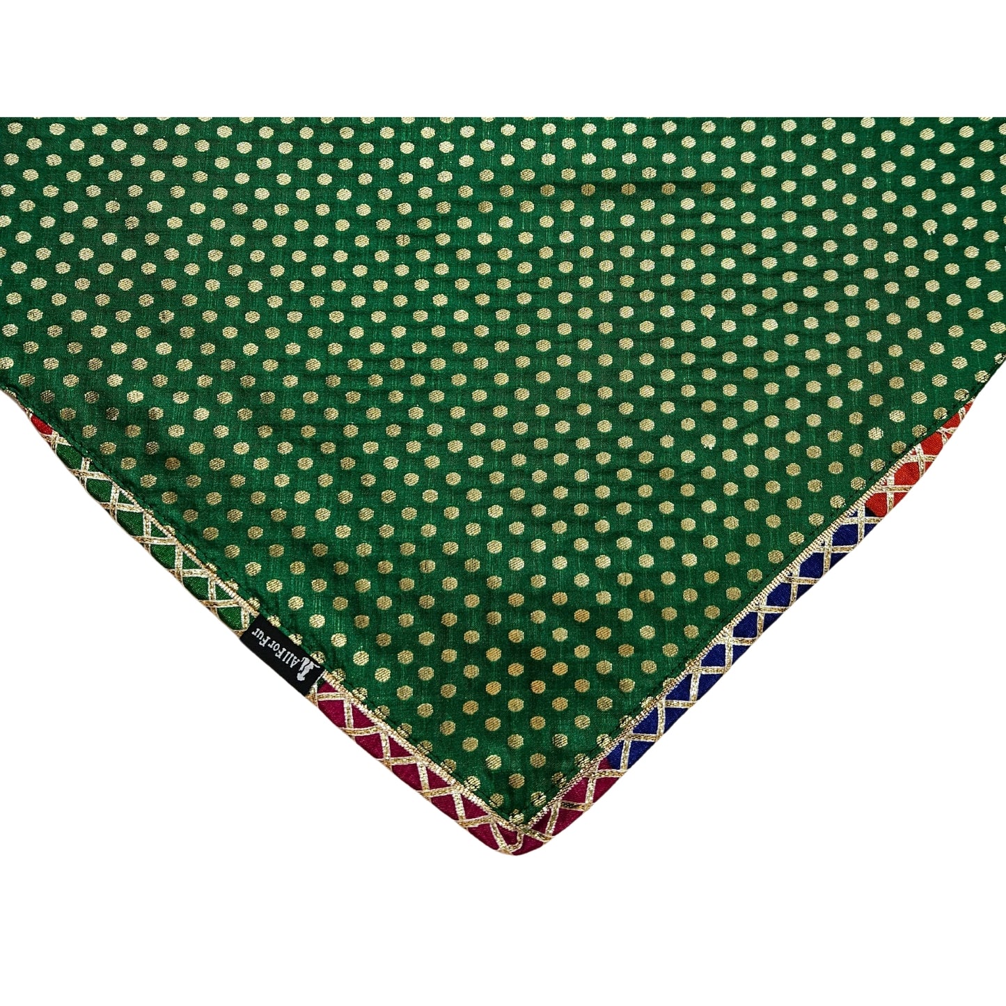 Festive Green Brocade | Knot & Tie Bandana