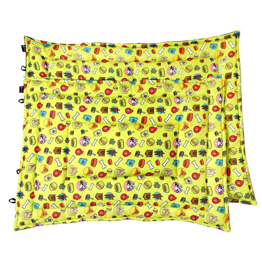 Neon Bone/Dog Print Pet Mat