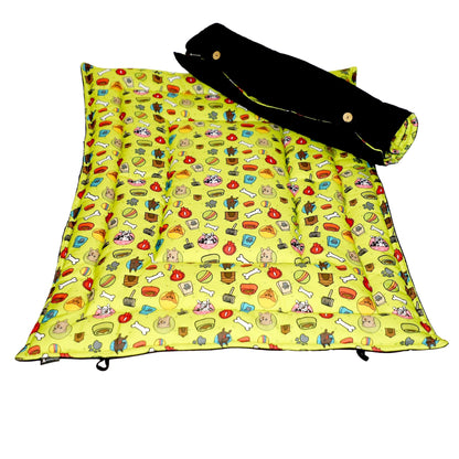 Neon Bone/Dog Print Pet Mat