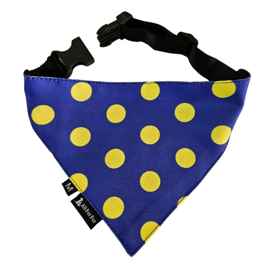 Purple Polka Bandana | Snap-Buckle Closure | D-Ring Attachment