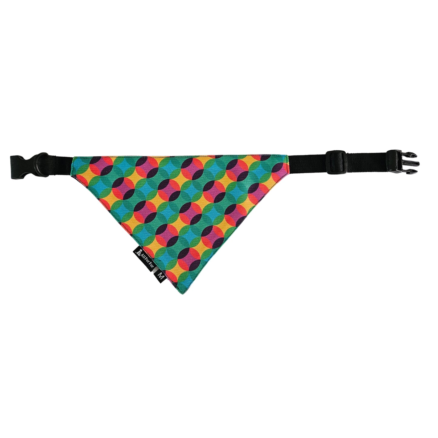 Green Aztec Bandana | Snap-Buckle Closure | D-Ring Attachment