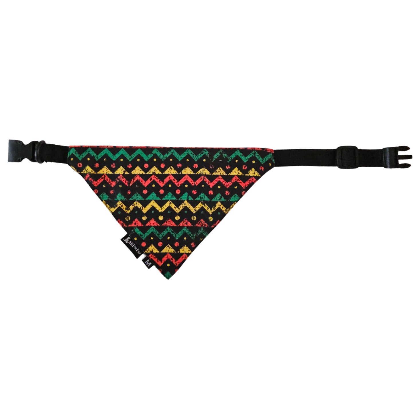 Black Bohemian Bandana | Snap-Buckle Closure | D-Ring Attachment