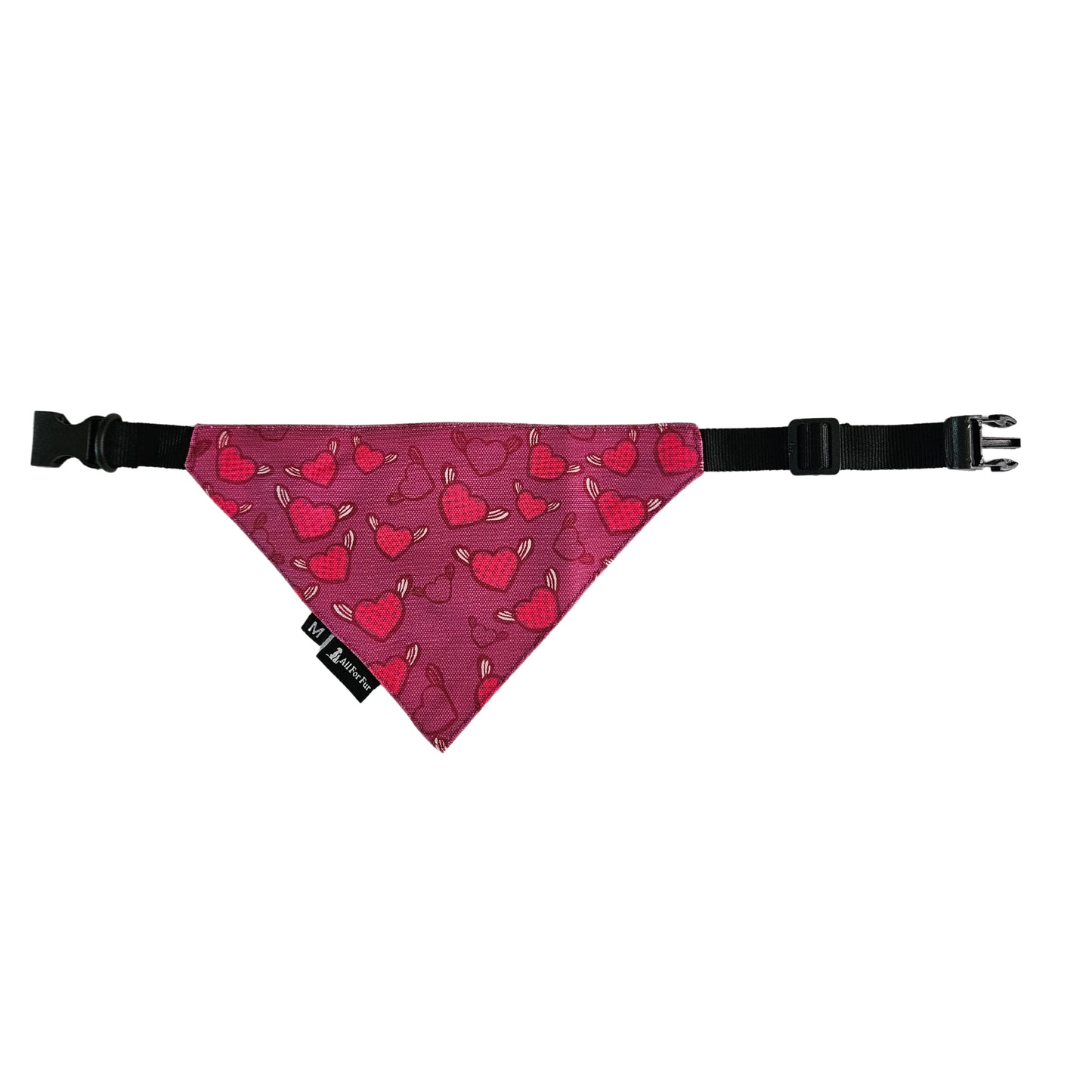 Purple Hearts Bandana | Snap-Buckle Closure | D-Ring Attachment