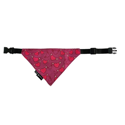 Purple Hearts Bandana | Snap-Buckle Closure | D-Ring Attachment