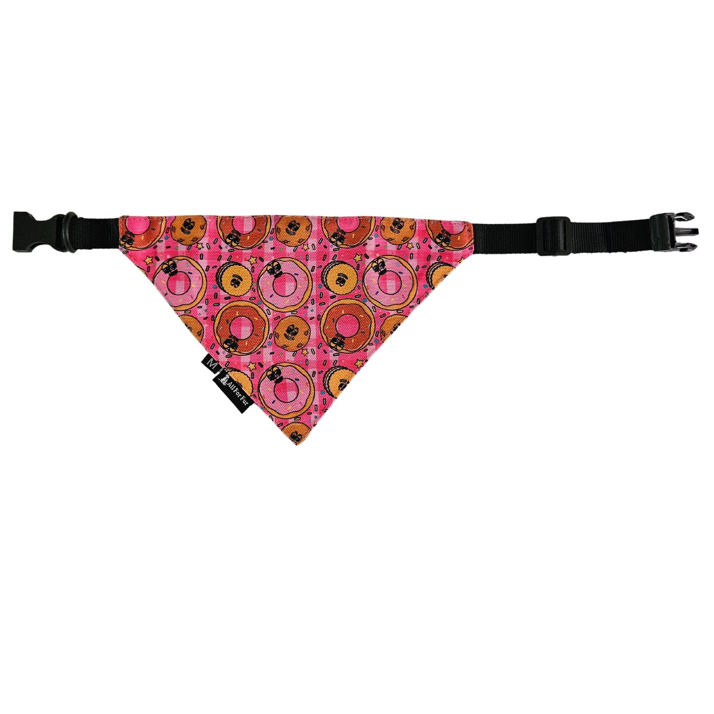 Pink Doughnuts Bandana | Snap-Buckle Closure | D-Ring Attachment