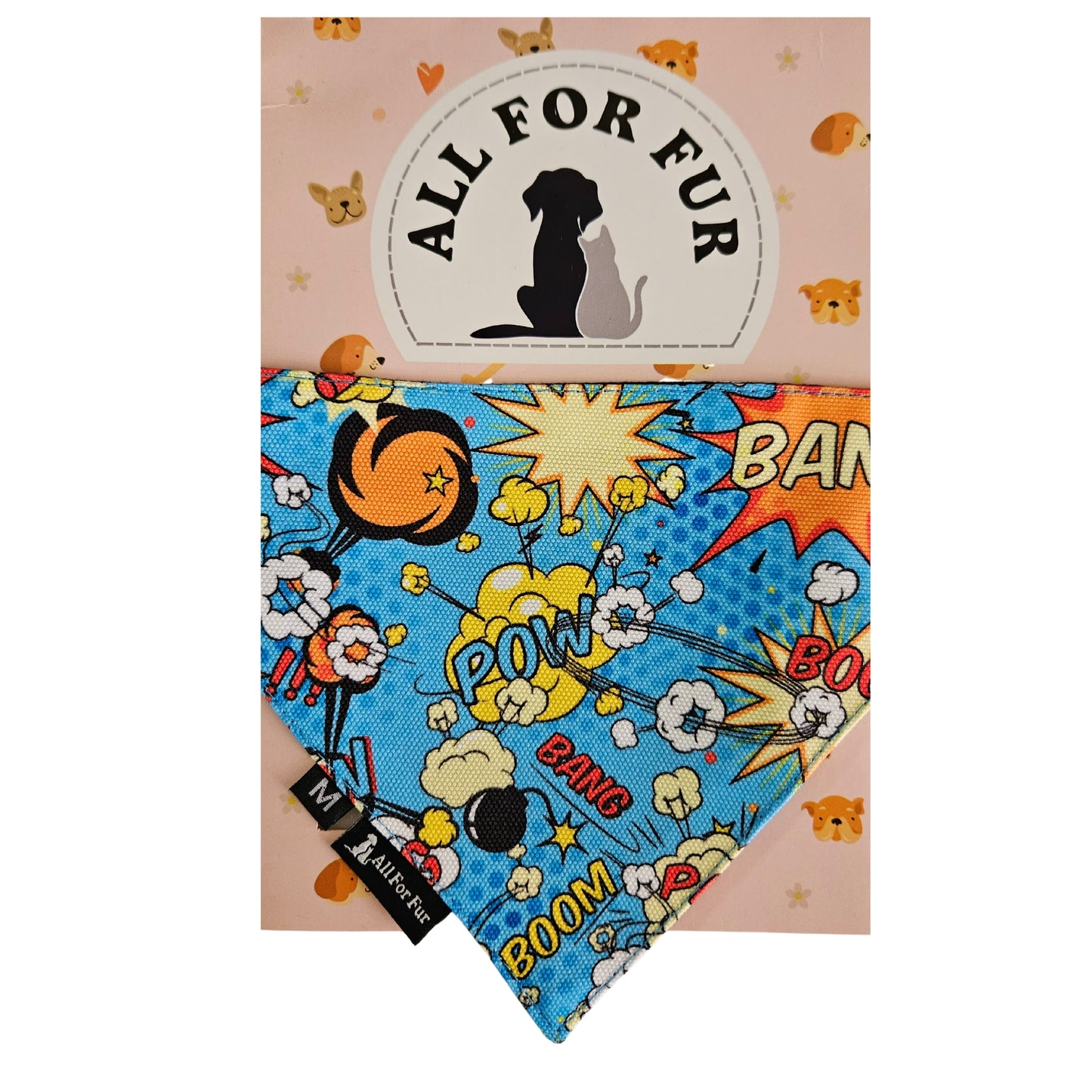 Blue Big Bang Boom Bandana | Snap-Buckle Closure | D-Ring Attachment