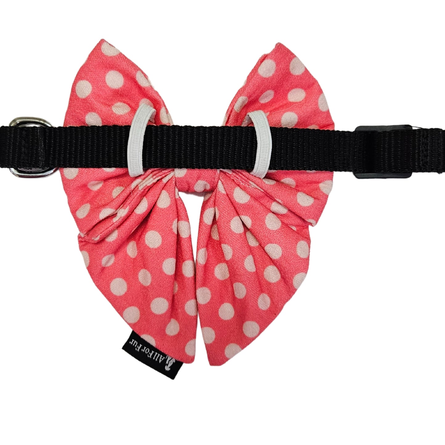 Pink & White Polka Sailor Bow Tie | Collar Insert/ Pull On