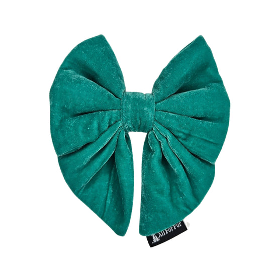 Green Velvet Sailor Bow Tie | Collar Insert/ Pull On