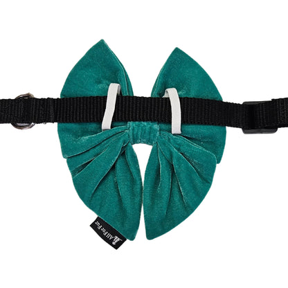 Green Velvet Sailor Bow Tie | Collar Insert/ Pull On